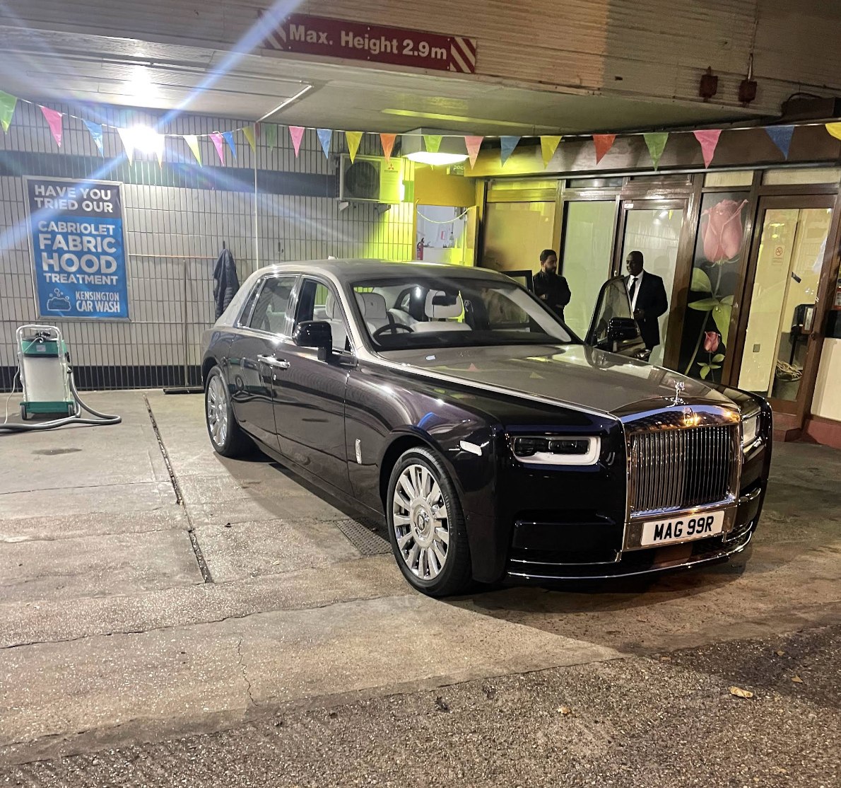 Rolls-Royce Phantom: a late finish under the lights at Kensington's Car Wash