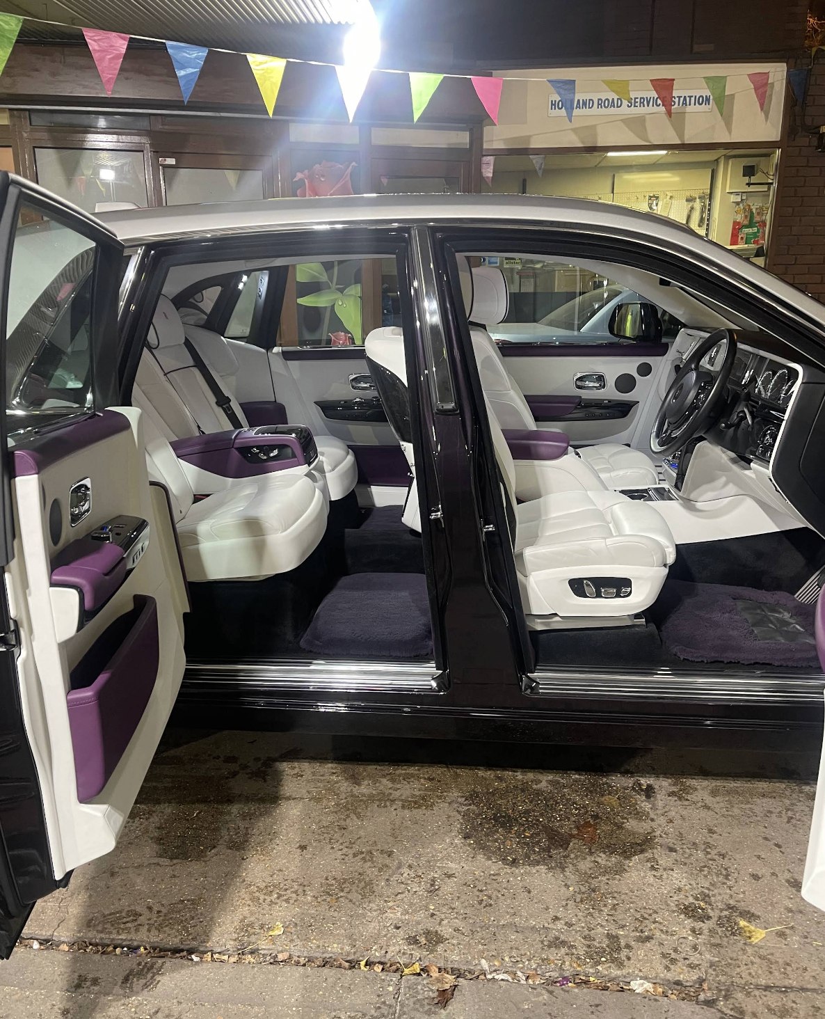 Rolls-Royce Cullinan: doors open, interior trusted at Kensington's Car Wash