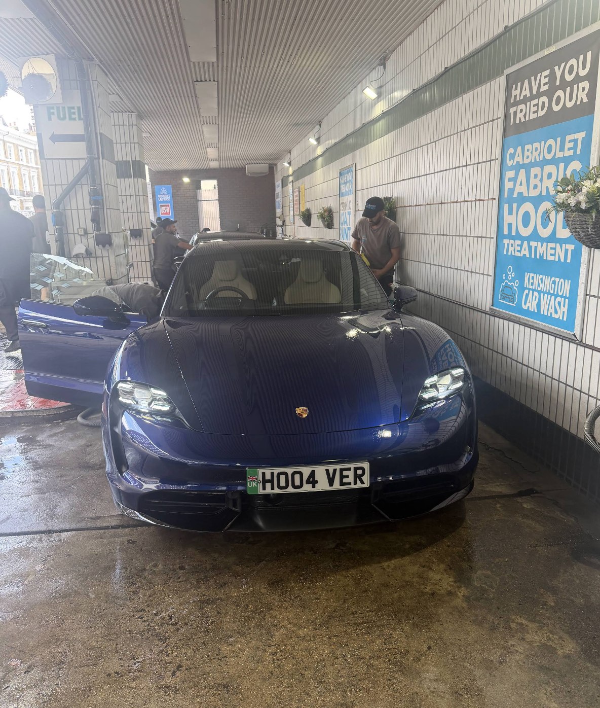 Porsche Taycan: on the forecourt at Kensington's Car Wash