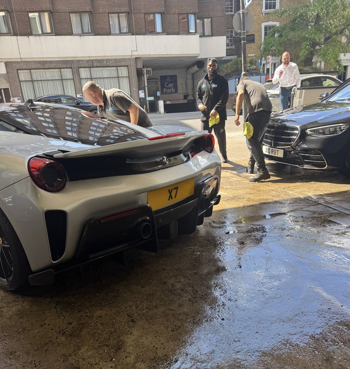 Ferrari F8: brake dust gone at Kensington's Car Wash